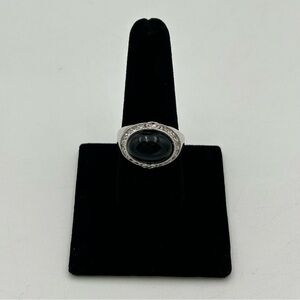 Vintage Sterling Silver with Black Gemstone Ring